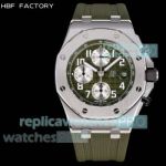 HBF Swiss Clone Audemars Piguet Royal Oak Offshore Olive Green 3126 Chronograph Watch 